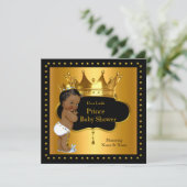 プリンスベビーシャワーかわいい男の子クラウンエスニック 招待状 (スタンド正面)
