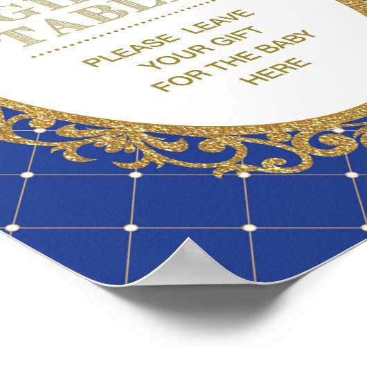 プリンスベビーシャワーギフトテーブルデコールサイン ポスター (角)