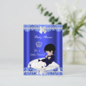 プリンスベビーシャワーボーイブルーレースパピー 招待状 (スタンド正面)