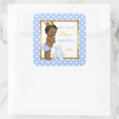 プリンスベビーシャワーボーイブルー水玉模様エスニック スクエアシール (バッグ)