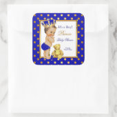 プリンスベビーシャワーボーイブルー王室の金ゴールドブルネット スクエアシール (バッグ)