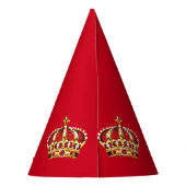 プリンスベビーシャワーレッド金ゴールドクラウンパーティー パーティーハット (裏面)