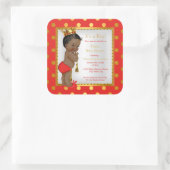 プリンスベビーシャワーレッド金ゴールドボーイエスニック スクエアシール (バッグ)