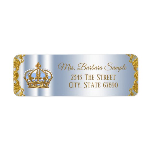 プリンスベビーシャワー差出人住所ラベル ラベル (正面)