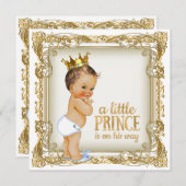 プリンスベビーシャワー 招待状 (正面/裏面)