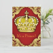 プリンスベビーファンシーシャワー赤 招待状 (スタンド正面)