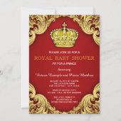 プリンスベビーファンシーシャワー赤 招待状 (裏面)