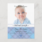 プリンスベビーブルー少年プレイド誕生の発表 案内ポストカード (正面)