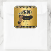 プリンスベビー王室のシャワー黒金ゴールドエスニックシール スクエアシール (バッグ)