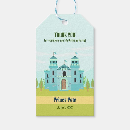 プリンスボーイ王室のバースデーパーティー ギフトタグ (正面)