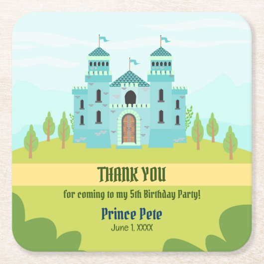 プリンスボーイ王室のバースデーパーティー スクエアペーパーコースター (正面)