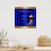 プリンスボーイ赤ちゃんシャワーブルー2アフリカ系アメリカ人 ポスター (キッチン)