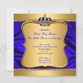 プリンスボーイ赤ちゃんシャワー青アフリカ系アメリカ絹 招待状 (裏面)