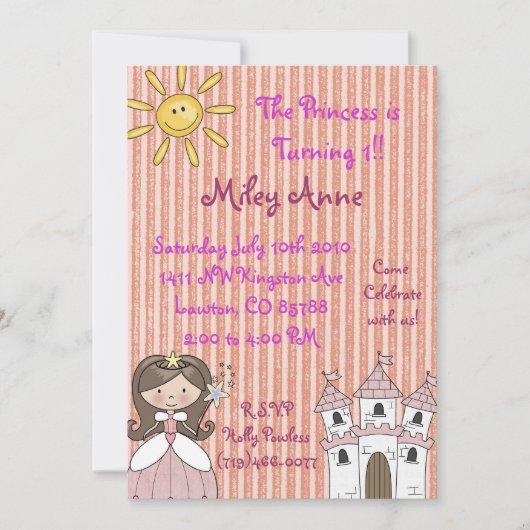 プリンスマイリーコピー、プリンセスが1回転中!!... 招待状 (正面)