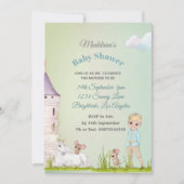 プリンスユニコーンクラウン男の赤ちゃんシャワー 招待状 (正面)