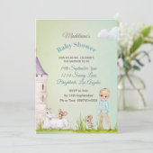 プリンスユニコーンクラウン男の赤ちゃんシャワー 招待状 (スタンド正面)