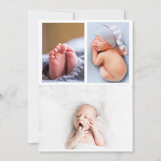 プリンスライオンイラストレーションフォトコラージュ誕生 案内状 (裏面)