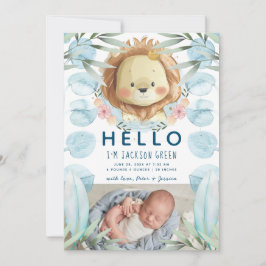 プリンスライオンイラストレーションフォト誕生 案内状