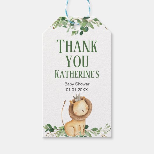 プリンスライオングリーナリーフローラサンキューユーラベル ギフトタグ (正面)