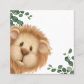 プリンスライオンゴールデンクラウンおむつラッフルベビーシャワー スクエア名刺 (裏面)