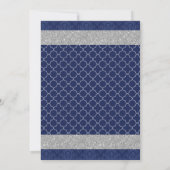 プリンスロイヤルブルーとシルバーの赤ちゃんシャワー 招待状 (裏面)
