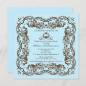 プリンスヴィンテージフレームボーイベビーシャワー招待状 招待状 (正面/裏面)