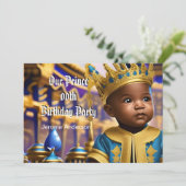 プリンス少年誕生日青金アフリカ系アメリカ人 招待状 (スタンド正面)