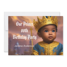プリンス少年誕生日青金色アフリカ系アメリカ人2