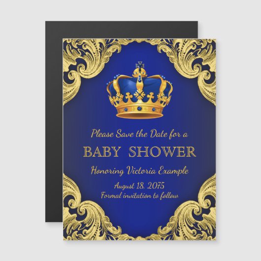 プリンス日付はがき磁石を保存 マグネット招待状 (正面/裏面)