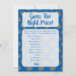 プリンス王室のは、価格ベビーシャワーのゲームを推測 招待状