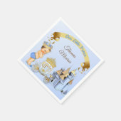 プリンス王室のキャッスルキャリッジブルー金ゴールド スタンダードカクテルナプキン (角)