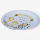 プリンス王室のキャッスルキャリッジブルー金ゴールド ペーパープレート (アングル)