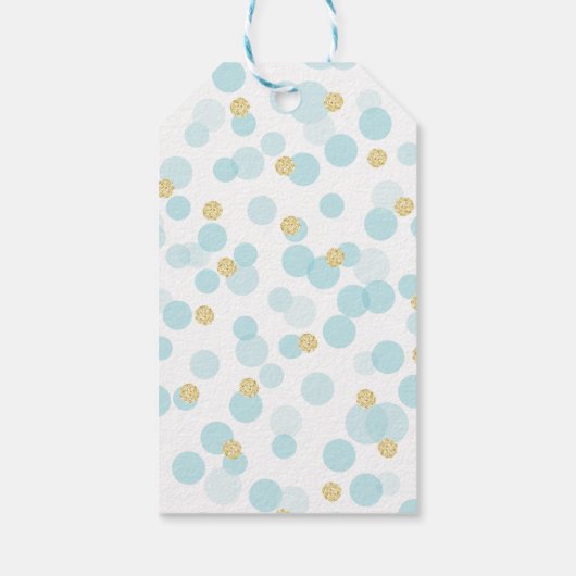 プリンス王室のファースト誕生日ブルー金ゴールド ギフトタグ (裏面)