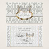 プリンス王室のプリンセスクラウンベビーシャワーメッセージカード (正面&裏面)