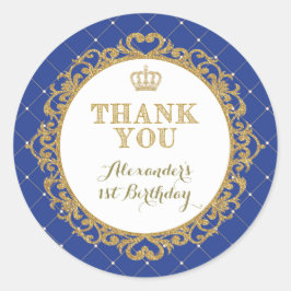 プリンス王室のベビーサンキューステッカー誕生日お願い ラウンドシール