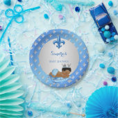 プリンス王室のベビーブルーシルバー(紋章の)フラ・ダ・リ ペーパープレート (パーティー)