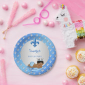 プリンス王室のベビーブルーシルバー(紋章の)フラ・ダ・リ ペーパープレート (パーティー)