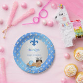 プリンス王室のベビーブルーシルバー(紋章の)フラ・ダ・リ ペーパープレート (パーティー)