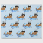 プリンス王室のベビーブルー&シルバーピローボーイ ラッピングペーパー (フラット)