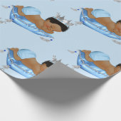 プリンス王室のベビーブルー&シルバーピローボーイ ラッピングペーパー (角)