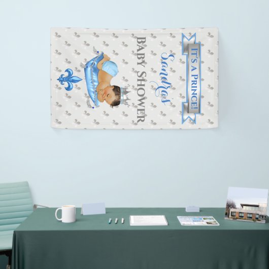 プリンス王室のベビーブルー&シルバーピローボーイ 横断幕 (トレードショー)