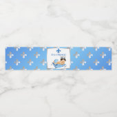 プリンス王室のベビーブルー&シルバーフルーアクラウンピロー ペットボトルラベル (シングルラベル)