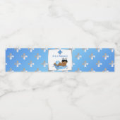 プリンス王室のベビーブルー&シルバーフルーアクラウンピロー ペットボトルラベル (シングルラベル)