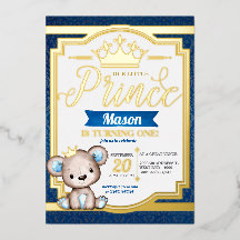 プリンス王室の誕生日フォイル招待状