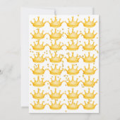 プリンス王室の金ゴールドリトルベアーボーイ赤ちゃんシャワー 招待状 (裏面)