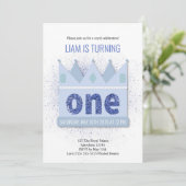 プリンス王室の1歳の誕生日招待状 |クラウン 招待状 (スタンド正面)