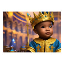 プリンス男の赤ちゃん金ゴールドパレスクラウンブルーエスニック