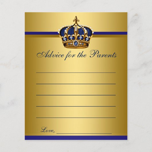 プリンス赤ちゃんシャワーアドバイス予測ゲームカード チラシ (裏面)