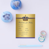 プリンス赤ちゃんシャワーアドバイス予測ゲームカード チラシ (シングル)