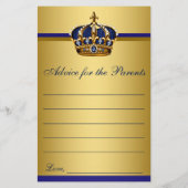 プリンス赤ちゃんシャワーアドバイス予測ゲームカード チラシ (裏面)